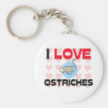 I Love Ostriches Key Chain