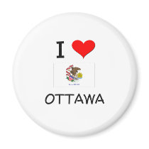 I Love OTTAWA Illinois Refrigerator Magnets