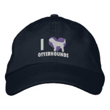 I Love Otterhounds Embroidered Hat (Blue)