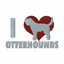 I Love Otterhounds Embroidered Zip Hoodie