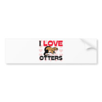 I Love Otters bumper stickers by AnimalShirts I Love Otters bumper stickers
