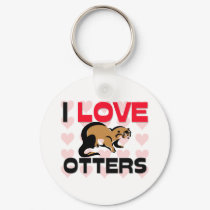 I Love Otters keychains by AnimalShirts I Love Otters keychains