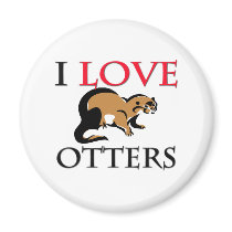 I Love Otters magnets by tshirtshirts I Love Otters magnets