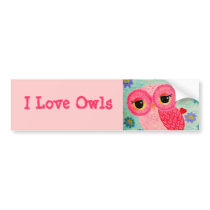 I Love Owls Bumper Sticker bumper stickers by udonchow I Love Owls Bumper Sticker bumper stickers