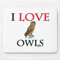 I Love Owls Mouse Mats