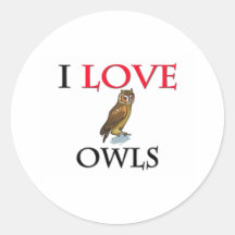 I Love Owls Round Stickers