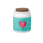 I love owls turquoise hearts candy dish