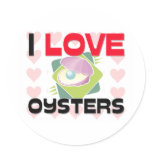 I Love Oysters Stickers