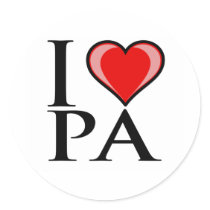 I Love PA - Pennsylvania Round Sticker