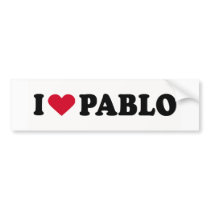 I LOVE PABLO bumper stickers