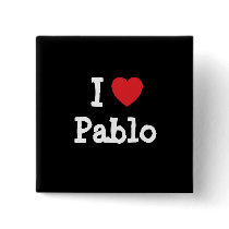 I love Pablo heart custom personalized buttons by funnycustomtshirts I love Pablo heart custom personalized buttons