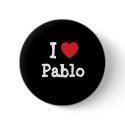 I love Pablo heart custom personalized buttons