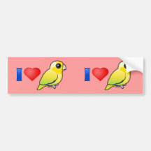I Love Pacific Parrotlets (yellow) Bumper Stickers
