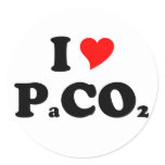 I Love PaCO2 Round Stickers