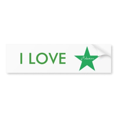 I Love Pakistan Bumper Sticker by riazul