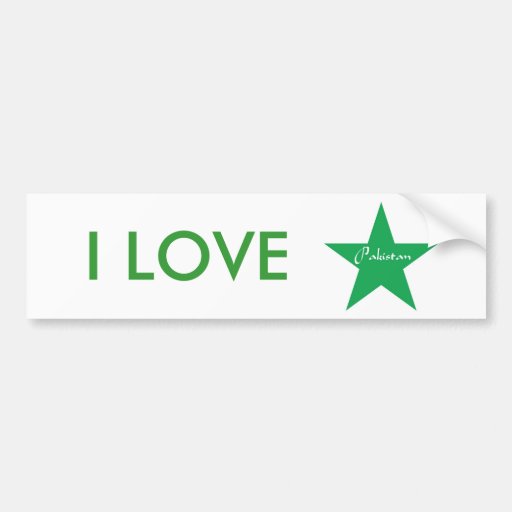 I Love Pakistan Bumper Sticker Zazzle