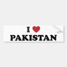 I Love Pakistan Bumper Stickers
