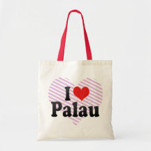 I Love Palau Canvas Bag