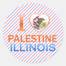 I Love Palestine, IL Round Stickers