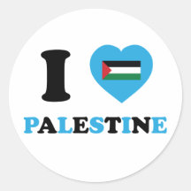I Love Palestine Round Sticker