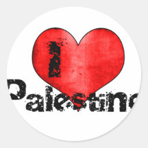 I love Palestine Round Stickers
