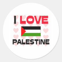 I Love Palestine Round Stickers