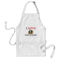 I Love Panda Bears aprons