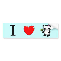 I Love Panda Bumper sticker bumper stickers by Jamene_Clothing I Love Panda Bumper sticker bumper stickers