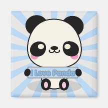 I Love Panda Refrigerator Magnet