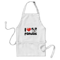 I Love Pandas aprons