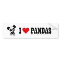 I Love Pandas Bumper Stickers