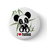 I Love Pandas buttons