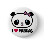 I Love Pandas buttons