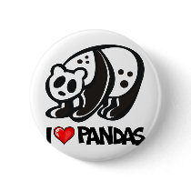 I Love Pandas buttons by animalworld I Love Pandas buttons