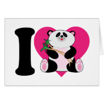 I Love Pandas Cards