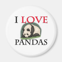 I Love Pandas Fridge Magnet
