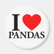 I Love Pandas Fridge Magnet