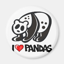 I Love Pandas Fridge Magnets