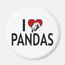 I Love Pandas Fridge Magnets