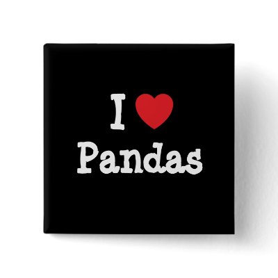 I love Pandas heart custom personalized Pinback button