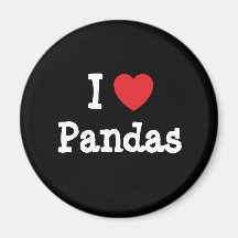 I love Pandas heart custom personalized Fridge Magnet