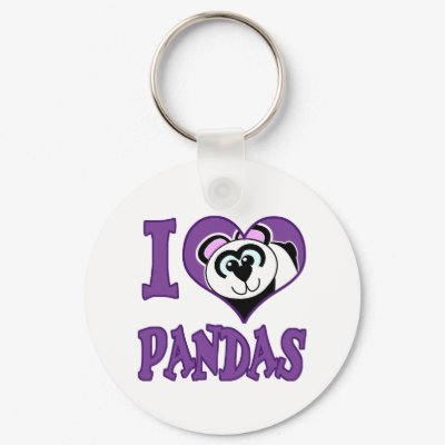 I Love pandas Key Chain by goofkins