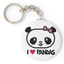 I Love Pandas Key Chains