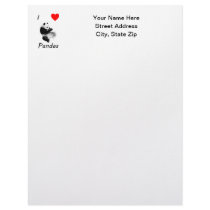 I Love Pandas Letterhead Design