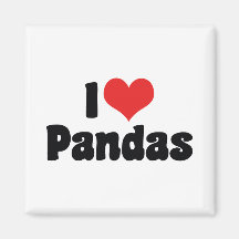 I Love Pandas Magnet