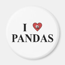 I Love Pandas Magnet