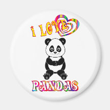 I LOVE PANDAS MAGNET