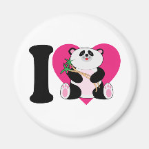 I Love Pandas Magnets