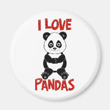 I Love Pandas Magnets