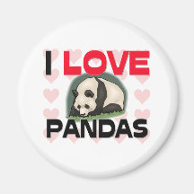 I Love Pandas Magnets